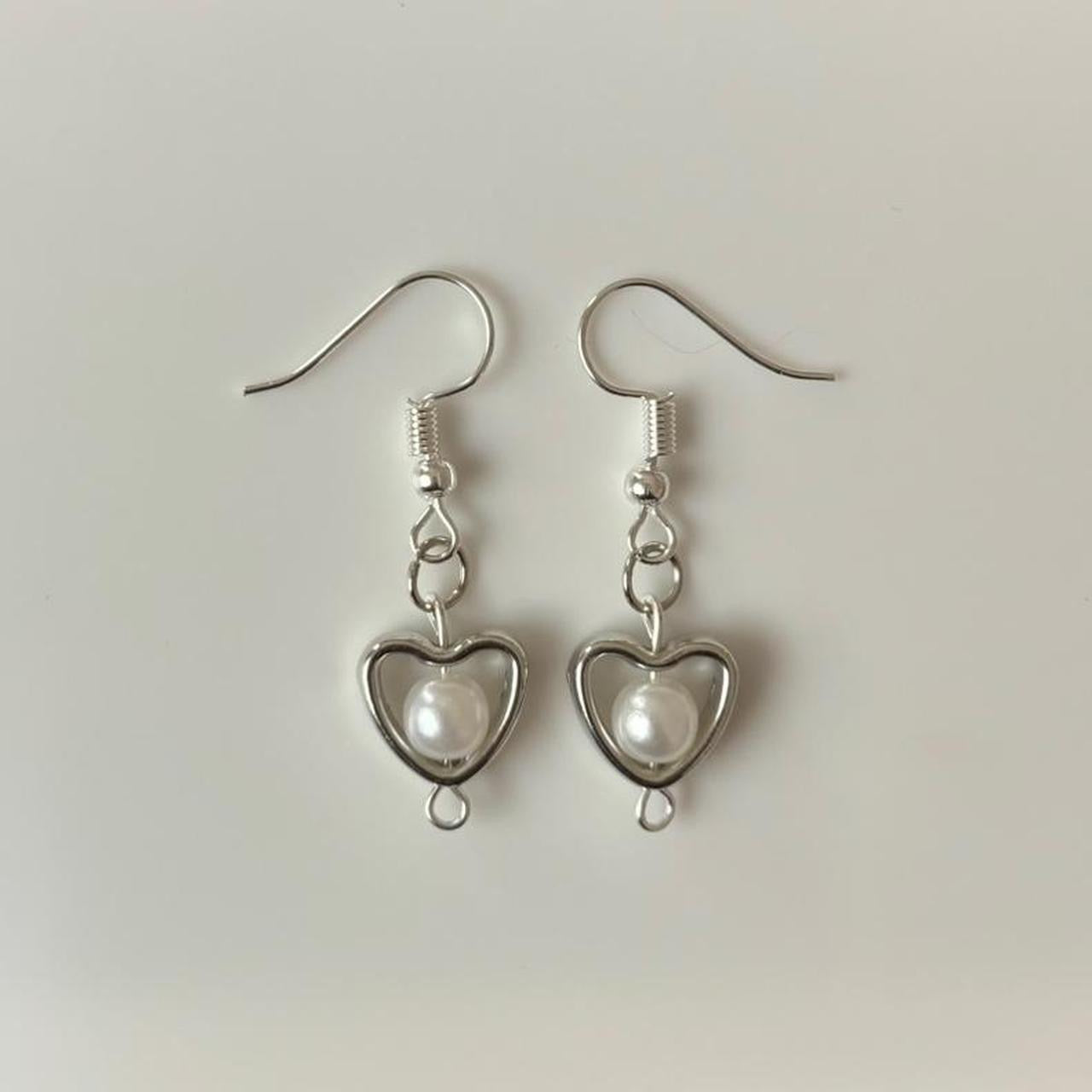 heart pearl earrings