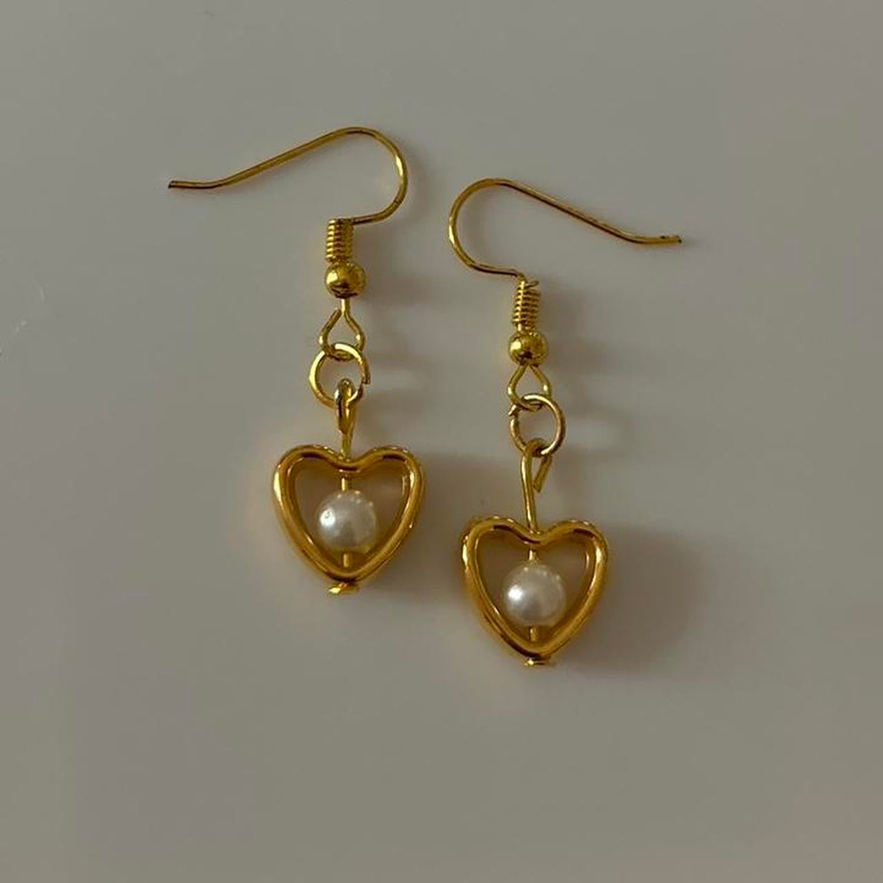 heart pearl earrings