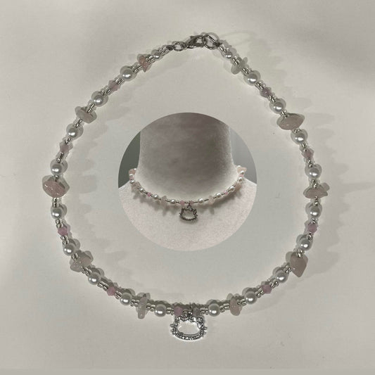 Hello Kitty Crystal Pink Necklace